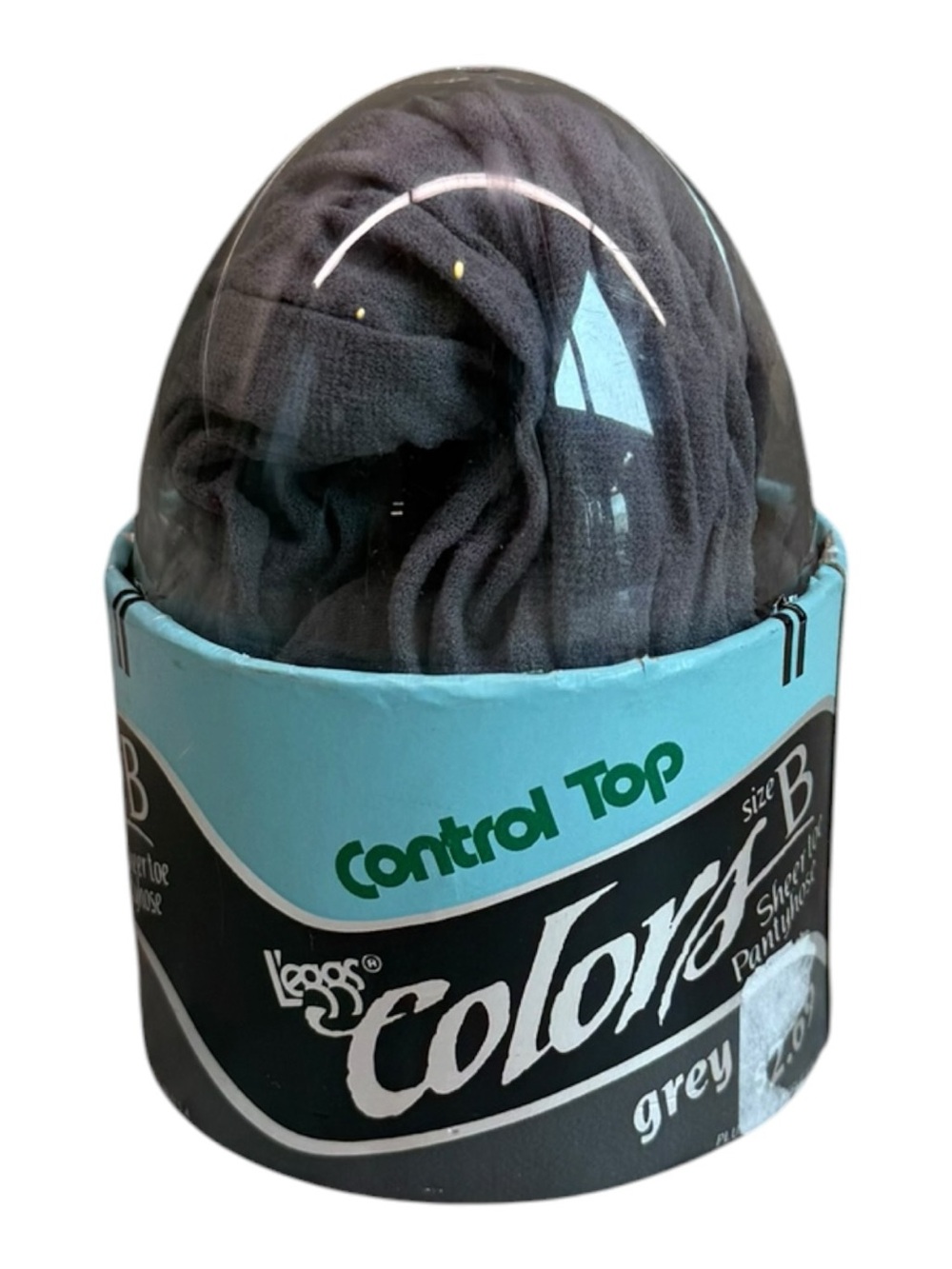 L’eggs Colors Egg Sheer Elegance Control Top Pantyhose Sheer Toe Grey Size B